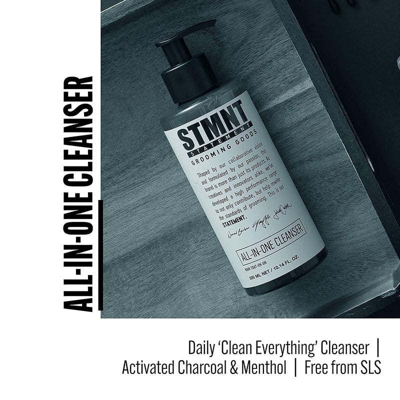 STMNT Grooming Goods All-In-One Daily Cleanser, 10.1 oz | SLS/SLES Sulfates Free | Extra Caring Formula w/ Activated Charcoal & Menthol - Image 2